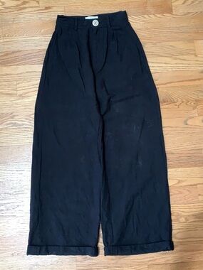 & Other Stories Black Linen Blend Pants